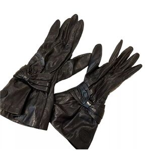 $1,295 0Fendi Womens B.ack Leather Cashmere Lined Gloves